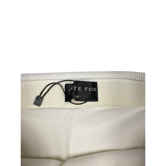 White Fox Mini Skirt with Cut Out in White - Picture 2 of 3